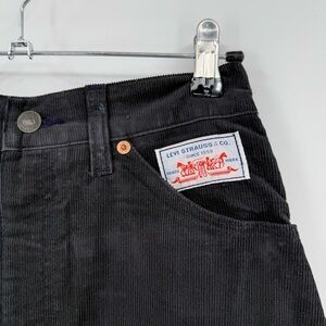Levi's Strauss Vintage A-Line Corduroy Skirt in Washed Black Size 8 RARE 70’s